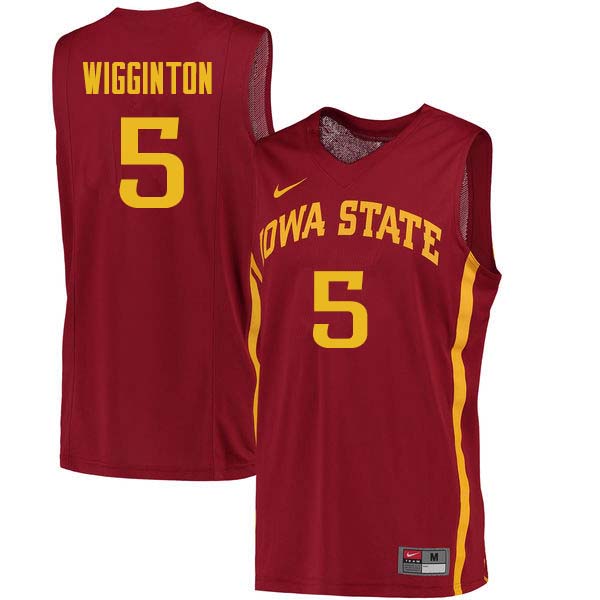 Men #5 Lindell Wigginton Iowa State Cyclones College Basketball Jerseys Sale-Cardinal